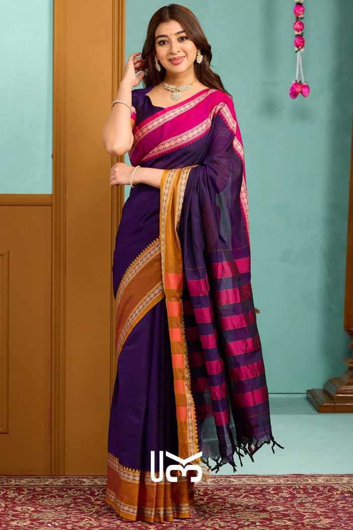 Paavani-Gangajamuna Handloom Saree in Purple