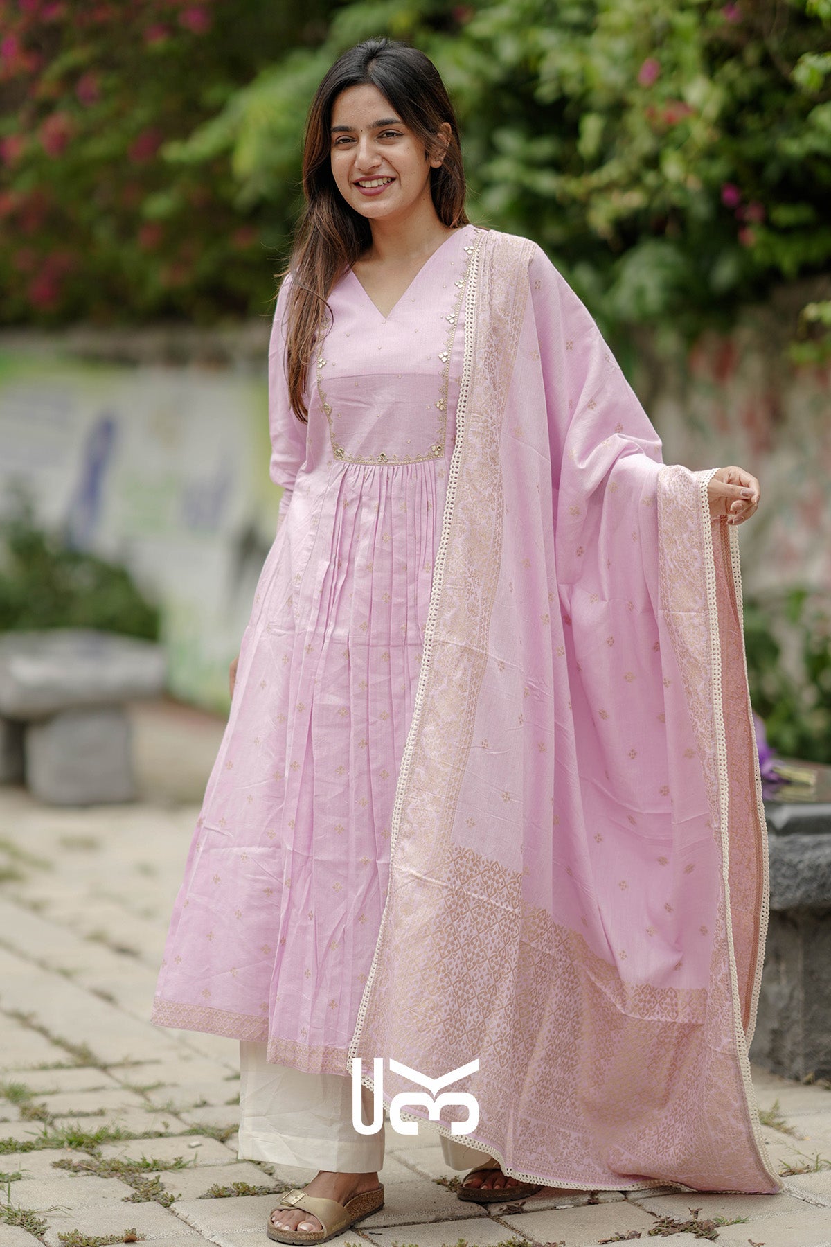 Shahiba Cotton Kurta In Pastel Pink