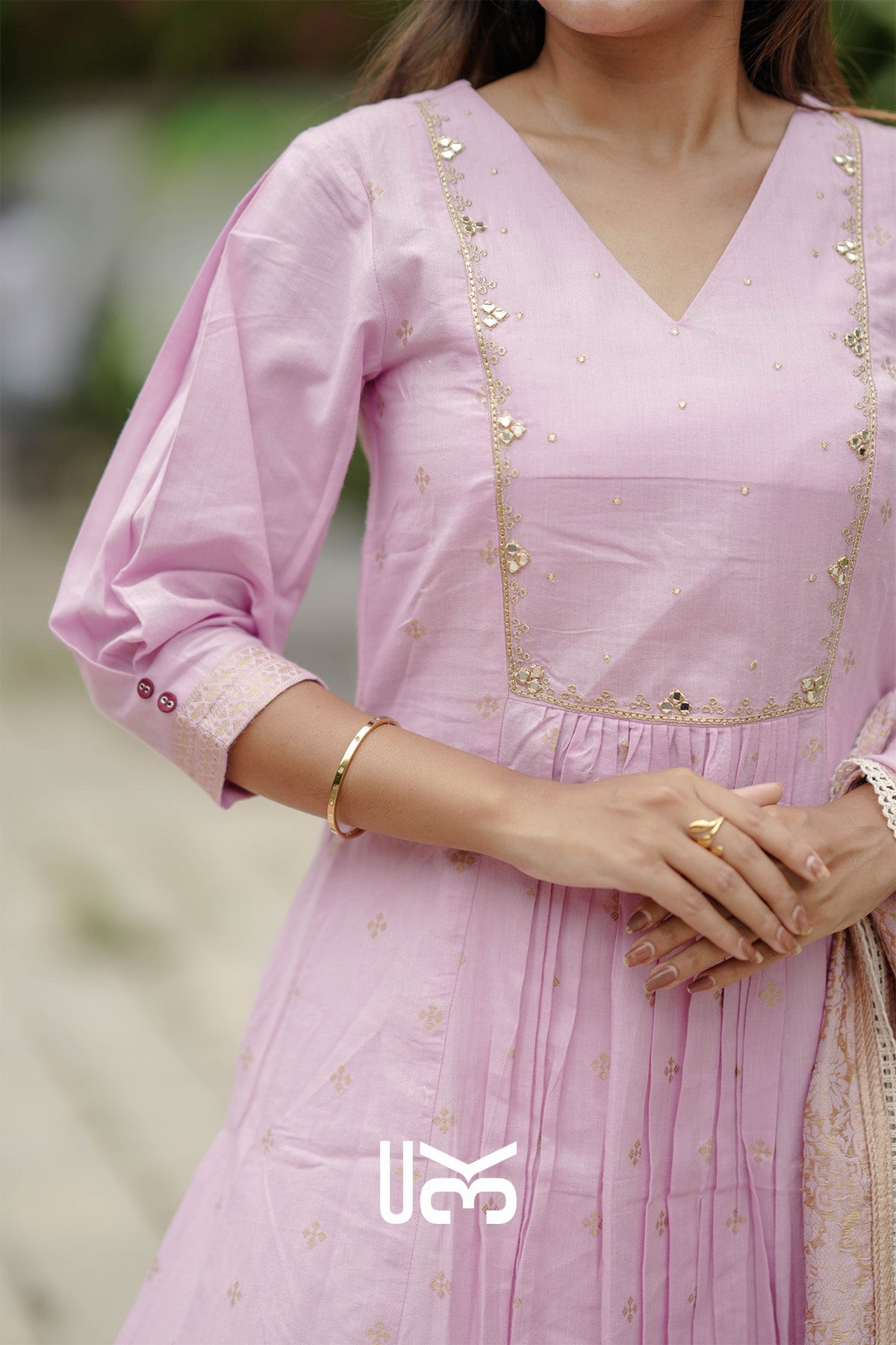 Shahiba Cotton Kurta In Pastel Pink
