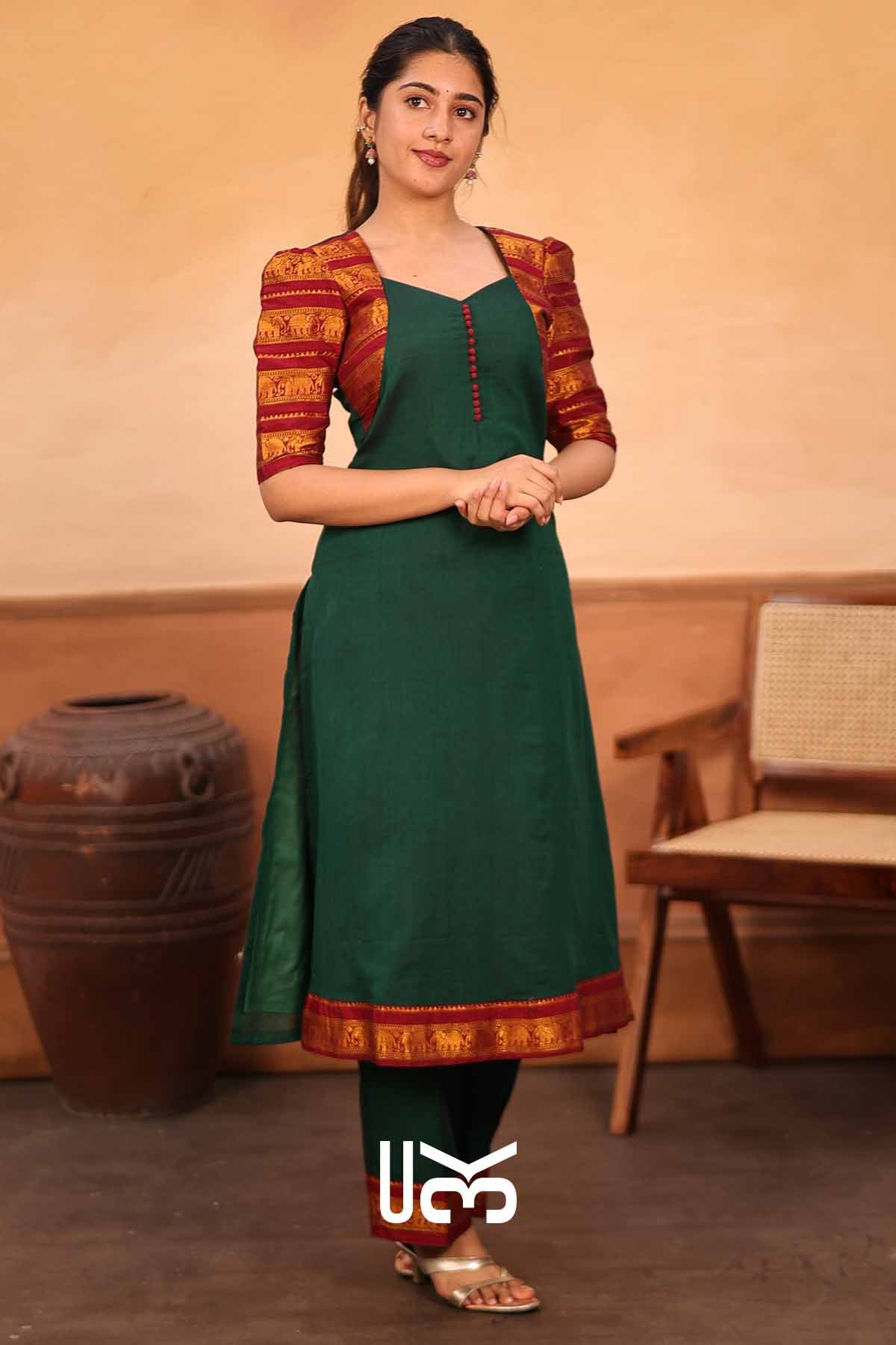 Hariyali | Green Handloom Kurta Set