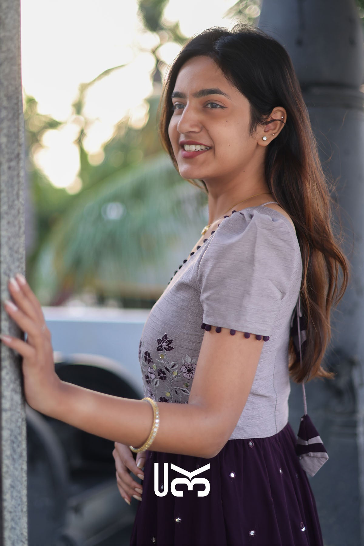 Srinika Long Dress in Wine